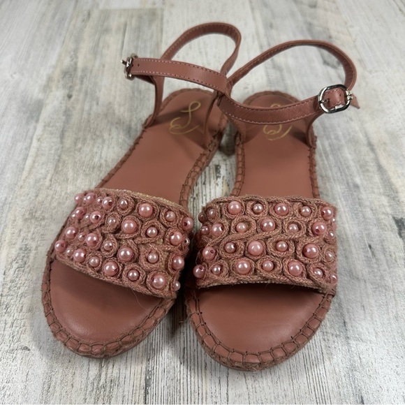 Sam Edelman Kids' Holly Sandal in Rose Linen #583 - Picture 1 of 9